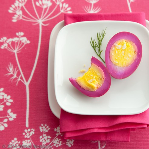 Pickled eggs from http://roux44.com