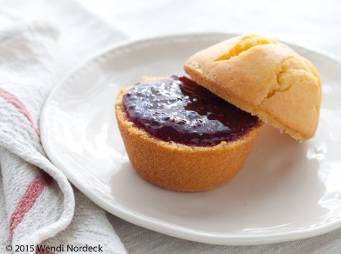 Jam on cornbread muffin from http://roux44.com
